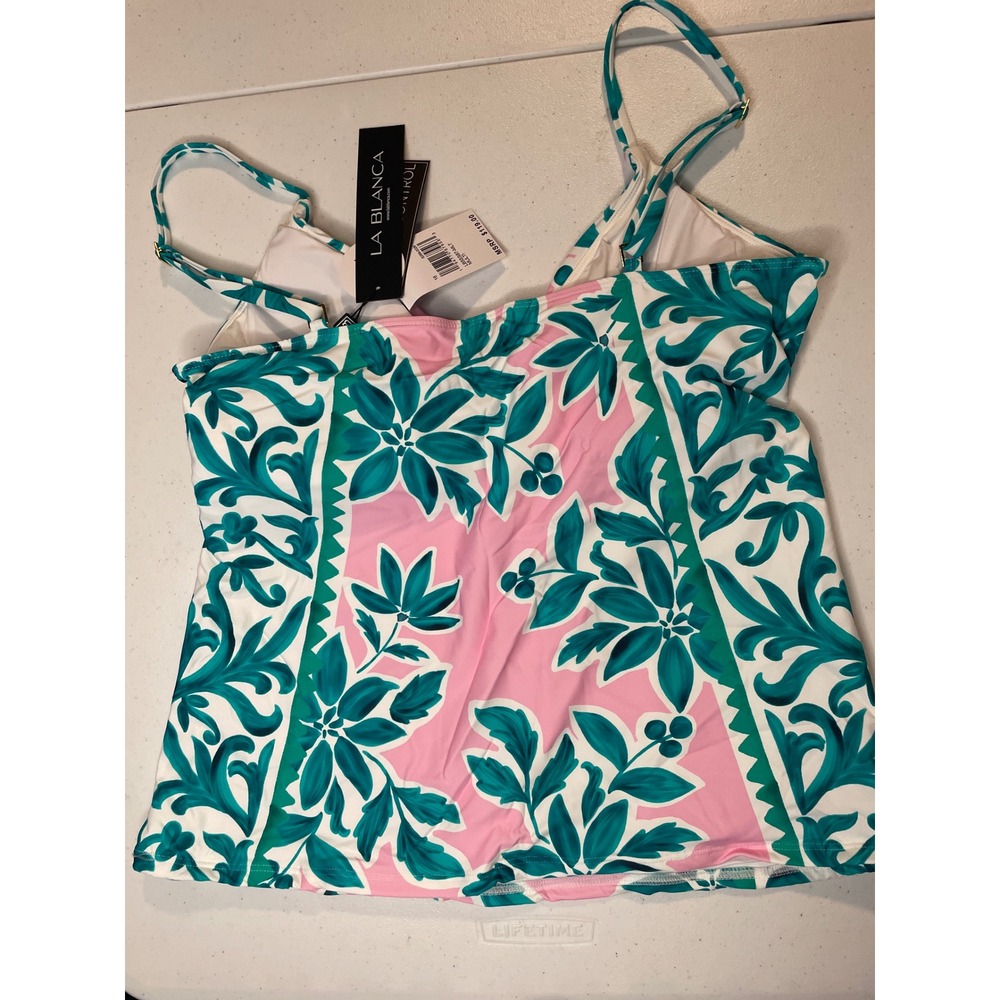 La Blanca Womens Over The Shoulder Tankini Swimsuit Top, 16 - Picture 4 of 6
